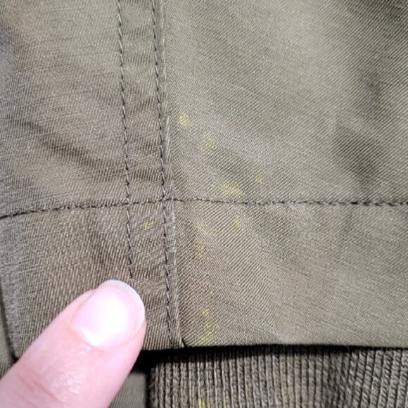 URBAN RESEARCH Rosso Women Jacket M/L Green Hooded Raccoon Fur Trim Anorak Parka - Picture 14 of 14